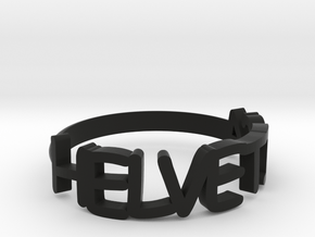 The Helvetica ring  (Size K, 50). in Black Natural Versatile Plastic