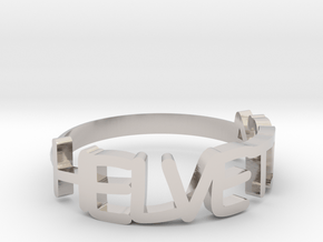 The Helvetica ring  (Size K, 50). in Platinum