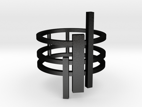 Triptyque (Size K, 50, 5 1/8, 10)  in Matte Black Steel
