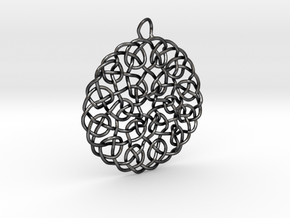Turks Head Knot Pendant in Polished and Bronzed Black Steel