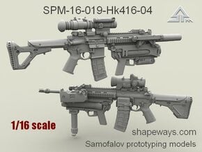1/16 SPM-16-019-Hk416-04 HK 416 m320 Variant IV in Clear Ultra Fine Detail Plastic