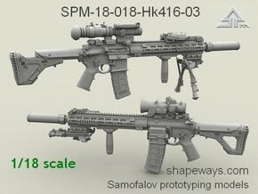 1/18 SPM-18-018-Hk416-03 HK 416 Variant III in Clear Ultra Fine Detail Plastic