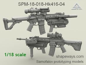 1/18 SPM-18-018-Hk416-04 HK 416 m320 Variant IV in Clear Ultra Fine Detail Plastic