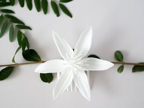 Tropical Flower Comb in White Natural Versatile Plastic