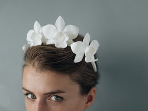 Orchid Crown in White Natural Versatile Plastic