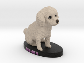Custom Dog Figurine - Mishka in Full Color Sandstone