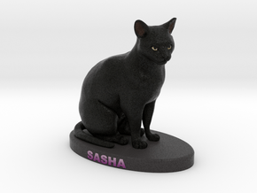 Custom Cat Figurine - Sasha in Full Color Sandstone