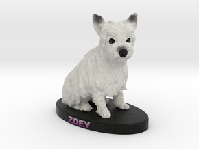 Custom Dog Figurine - Zoey in Full Color Sandstone