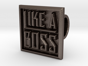Like A Boss Square Pendant in Polished Bronzed Silver Steel