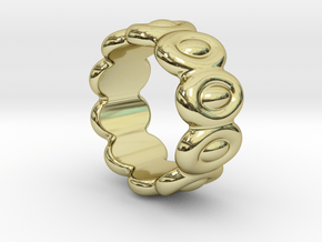 Elliptic Ring 21 - Italian Size 21 in 18k Gold Plated Brass