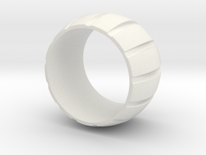 Smoothed Gear Ring - Size 8.5 in White Natural Versatile Plastic