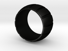 Smoothed Gear Ring - Size 8.5 in Matte Black Steel