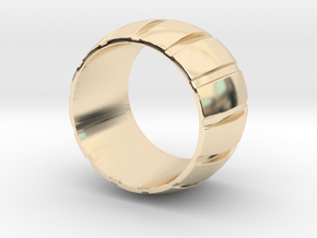 Smoothed Gear Ring - Size 8.5 in 14k Gold Plated Brass
