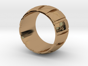 Smoothed Gear Ring - Size 8.5 in Polished Brass