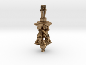 Twisting Tower Pendant in Natural Brass