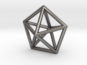 0307 J13 Pentagonal Bipyramid E (a=1cm) #1 in Polished Nickel Steel