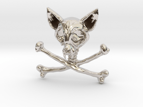 PIRATECATS Pendent / Symbol in Rhodium Plated Brass