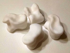 Knucklebone Dice Set in White Processed Versatile Plastic