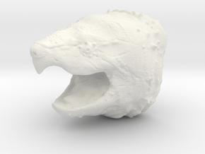 Alligator Snapping Turtle Head  in White Natural Versatile Plastic
