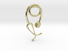 Stethoscope pendant in 18k Gold Plated Brass