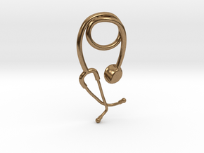 Stethoscope pendant in Natural Brass