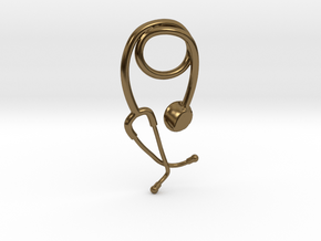 Stethoscope pendant in Polished Bronze