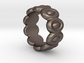 Elliptic Ring 27 - Italian Size 27 in Polished Bronzed Silver Steel