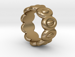 Elliptic Ring 27 - Italian Size 27 in Polished Gold Steel