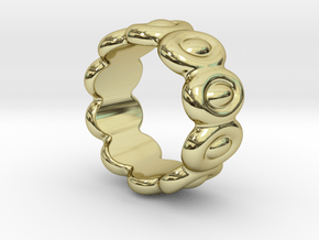 Elliptic Ring 28 - Italian Size 28 in 18k Gold Plated Brass