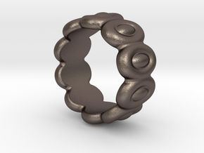 Elliptic Ring 28 - Italian Size 28 in Polished Bronzed Silver Steel