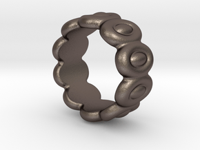 Elliptic Ring 30 - Italian Size 30 in Polished Bronzed Silver Steel
