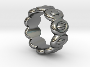 Elliptic Ring 32 - Italian Size 32 in Fine Detail Polished Silver