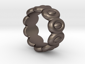 Elliptic Ring 32 - Italian Size 32 in Polished Bronzed Silver Steel
