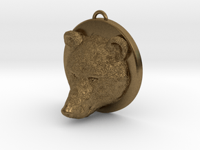 Bear Face Necklace in Natural Bronze