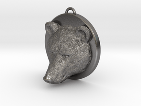 Bear Face Necklace in Polished Nickel Steel
