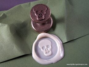 Skull Wax Seal in Polished Bronzed Silver Steel