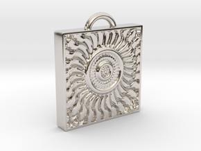 Ornamented Square Necklace in Platinum