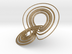 Lorenz Attractor, large in Polished Gold Steel