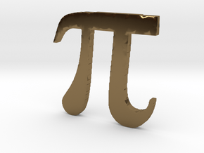 3D Printed Pi in Polished Bronze