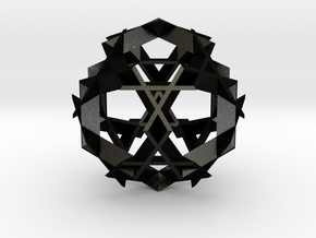 Asterisk Ball - 4.8 cm in Matte Black Steel