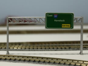 N Scale Sign Gantry 84mm in Smooth Fine Detail Plastic