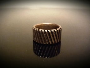 Gear Cog Fashion Ring Size 8 in Polished Bronze Steel