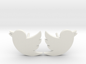 Twitter Studs in White Natural Versatile Plastic
