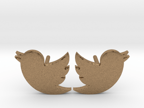 Twitter Studs in Natural Brass