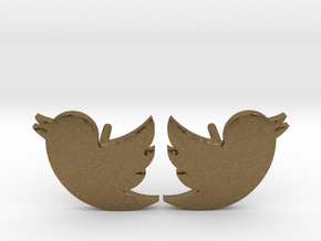 Twitter Studs in Natural Bronze