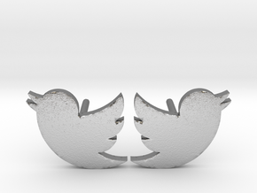 Twitter Studs in Natural Silver