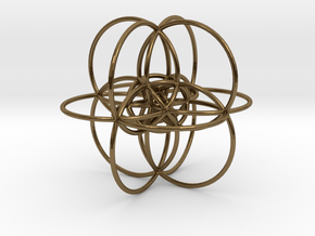 24-cell Stereographic projection, large in Polished Bronze