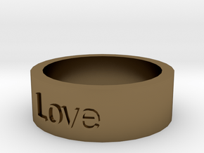 "Love" Ring in Polished Bronze