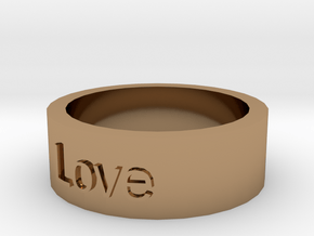 "Love" Ring in Polished Brass