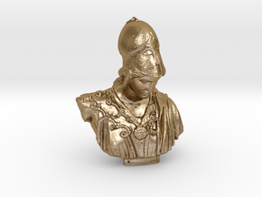Bust of Athena of Velletri, goddess of technology in Polished Gold Steel